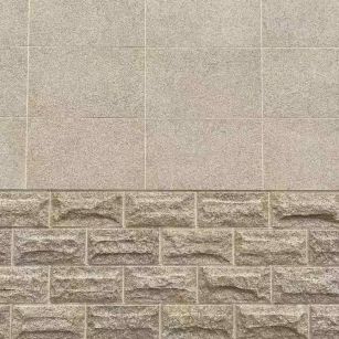 兰州 黄金麻自然面蘑菇石配荔枝面干挂