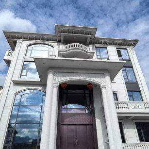 兰州白麻别墅外墙干挂石材效果示例