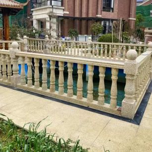 兰州黄金麻花岗岩石材栏杆，扶手，将军柱，花瓶柱