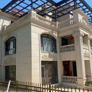 兰州 黄金麻花岗岩荔枝面别墅外墙干挂