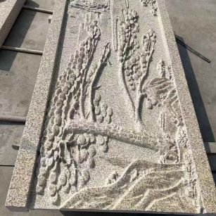 兰州 黄金麻雕刻板浮雕迎客松