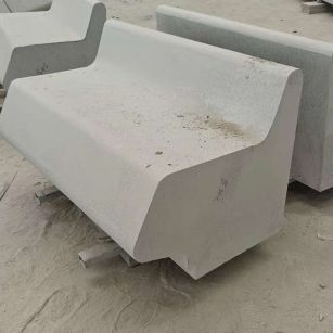 兰州 芝麻白花岗岩异形坐凳，石凳