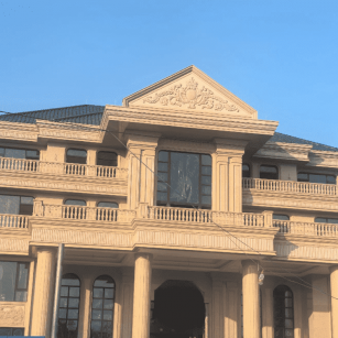 兰州黄金麻别墅外墙干挂石材效果示例