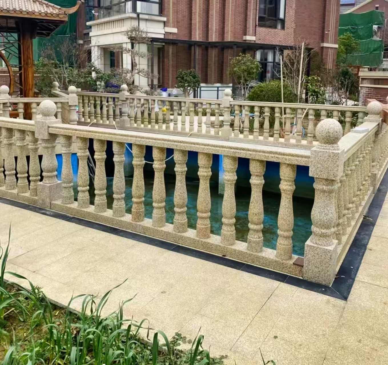 兰州黄金麻花岗岩石材栏杆，扶手，将军柱，花瓶柱