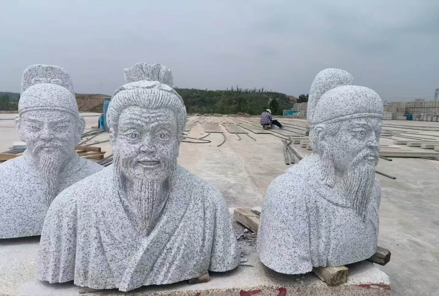 兰州 白麻花岗岩石材人物立体雕刻