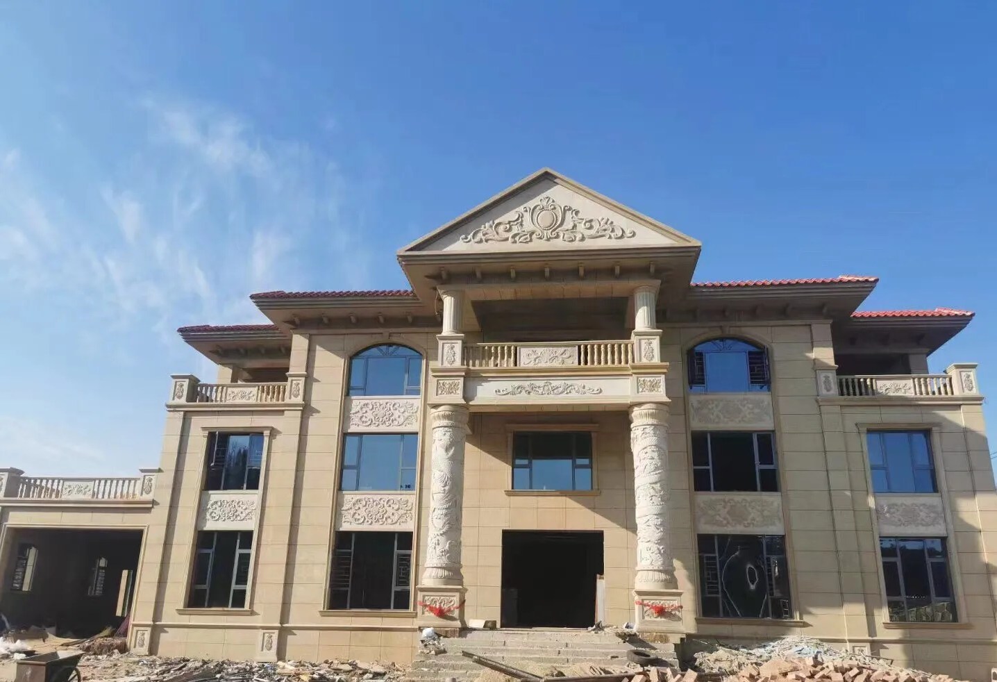 兰州 黄金麻花岗岩别墅外墙干挂