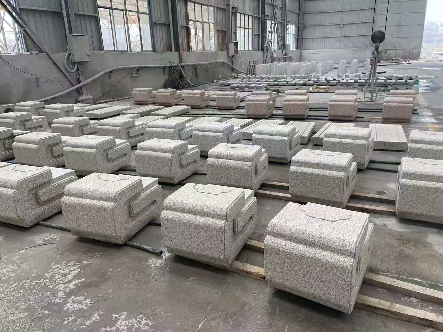 兰州 白麻花岗岩异形加工-石凳，坐凳