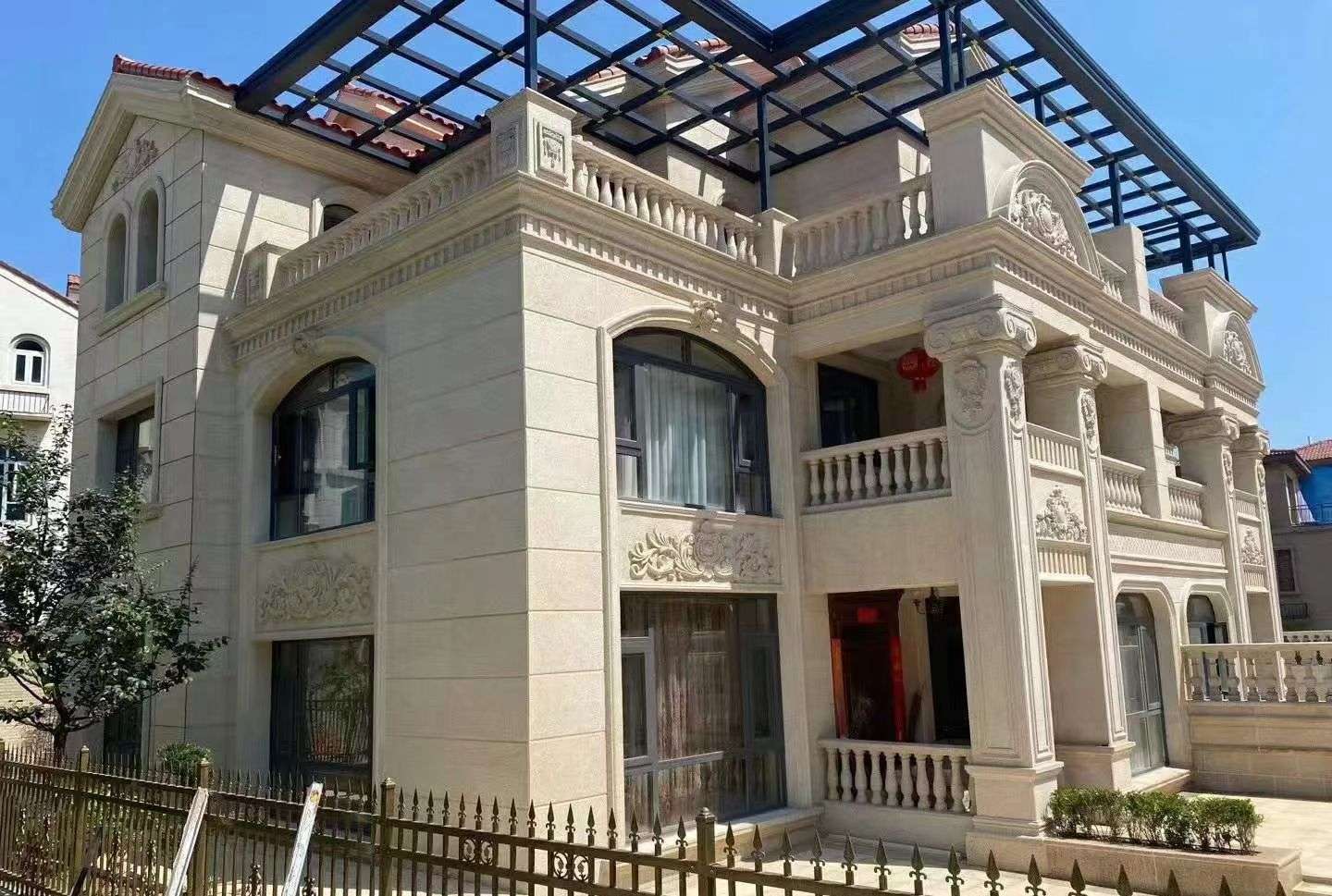 兰州 黄金麻花岗岩荔枝面别墅外墙干挂