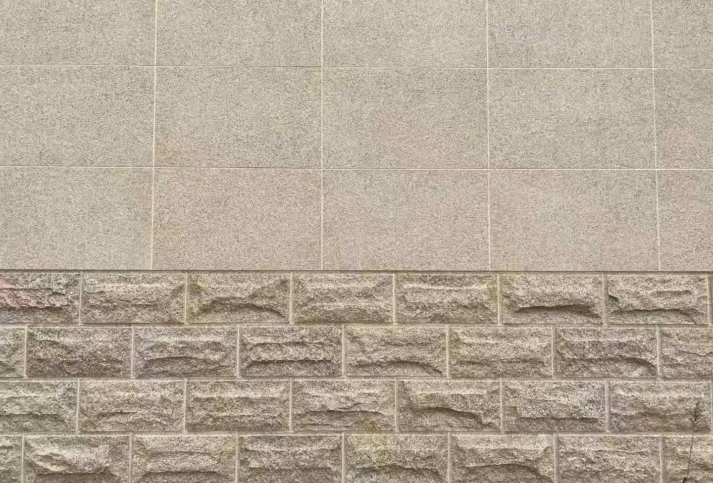 兰州 黄金麻自然面蘑菇石配荔枝面干挂