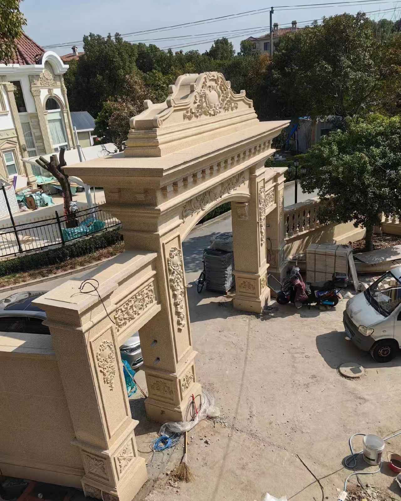 兰州 黄金麻荔枝面花岗岩别墅门楼