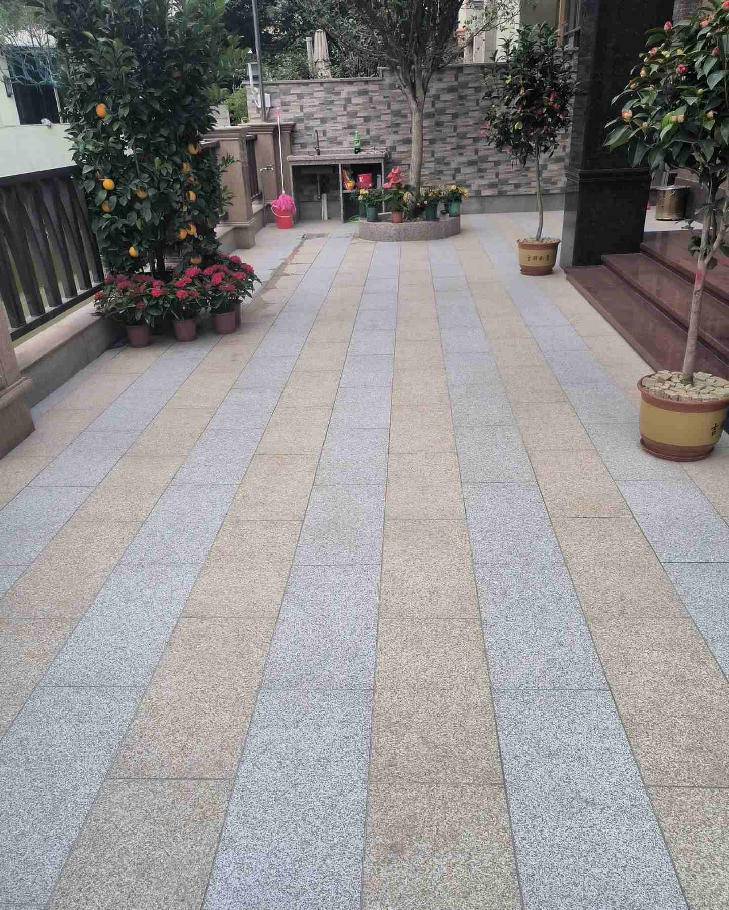 兰州 黄金麻白麻荔枝面庭院铺装展示